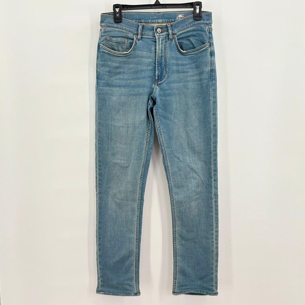 Faherty Mens Straight Leg 5-Pocket Stretch Denim Jeans Light Wash 30 MBC0025-EST